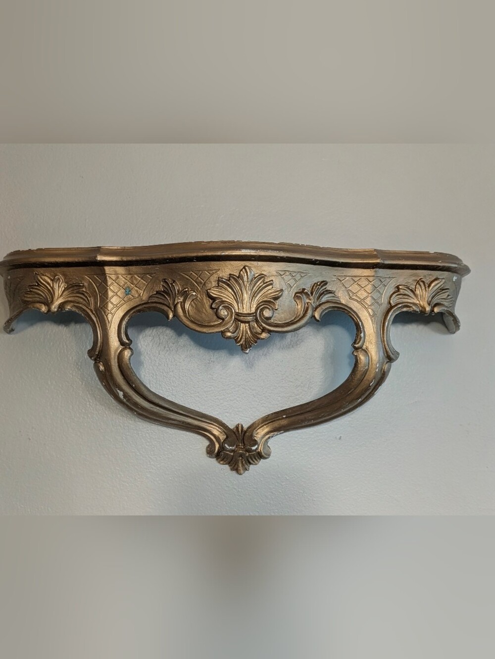 Vintage French Provincial gold Gilded wall shelf Hollywood Regency FRANCE
